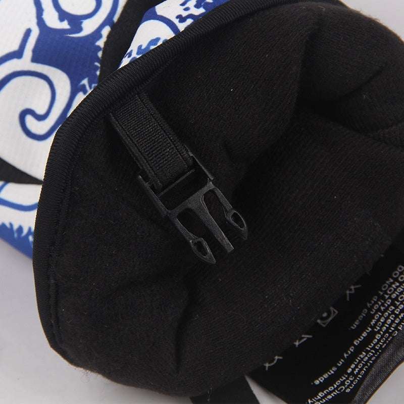 Ski gloves with checkered polyester design, showing waterproof 3-finger style.