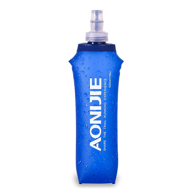 Running Hydration Vest - AONIJIE blue water bottle, 500ml capacity for outdoor sports.