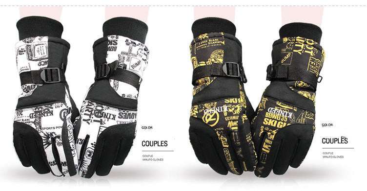 Men's ski gloves for outdoor winter sports, featuring windproof and breathable nylon material.