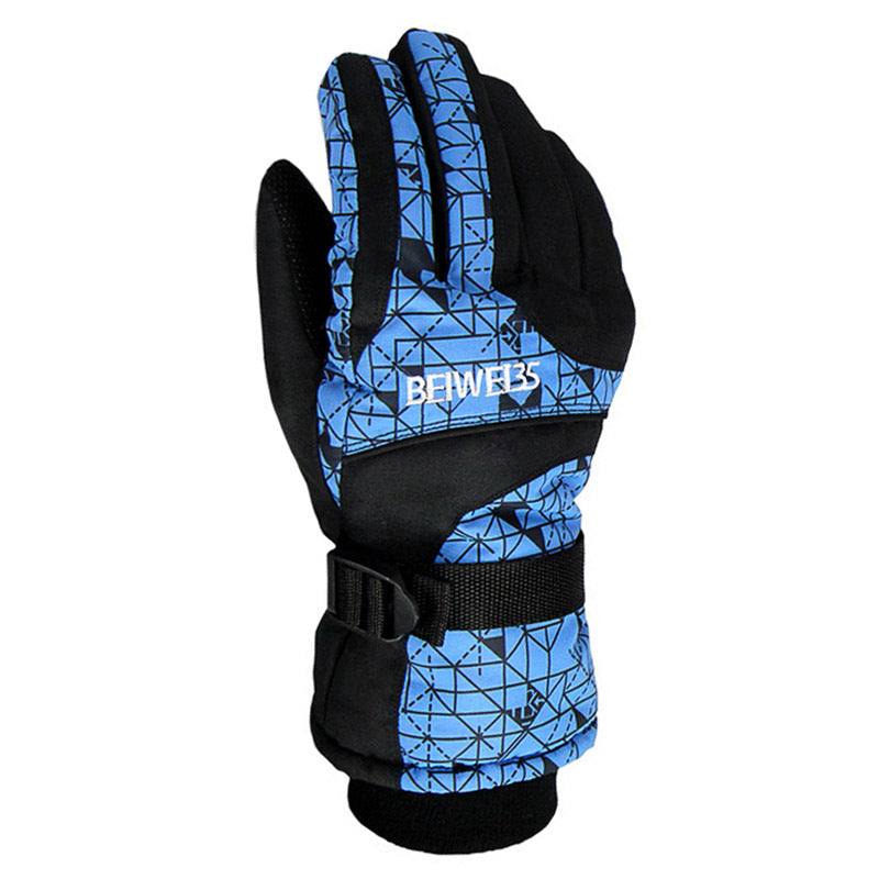 Men's winter ski gloves, windproof and breathable nylon, ideal for outdoor sports.