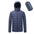 Men's hooded winter jacket, lightweight design, navy color, nylon fabric, polyester filling.