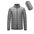 Men's lightweight hooded winter jacket, gray color, polyester filled, nylon fabric.