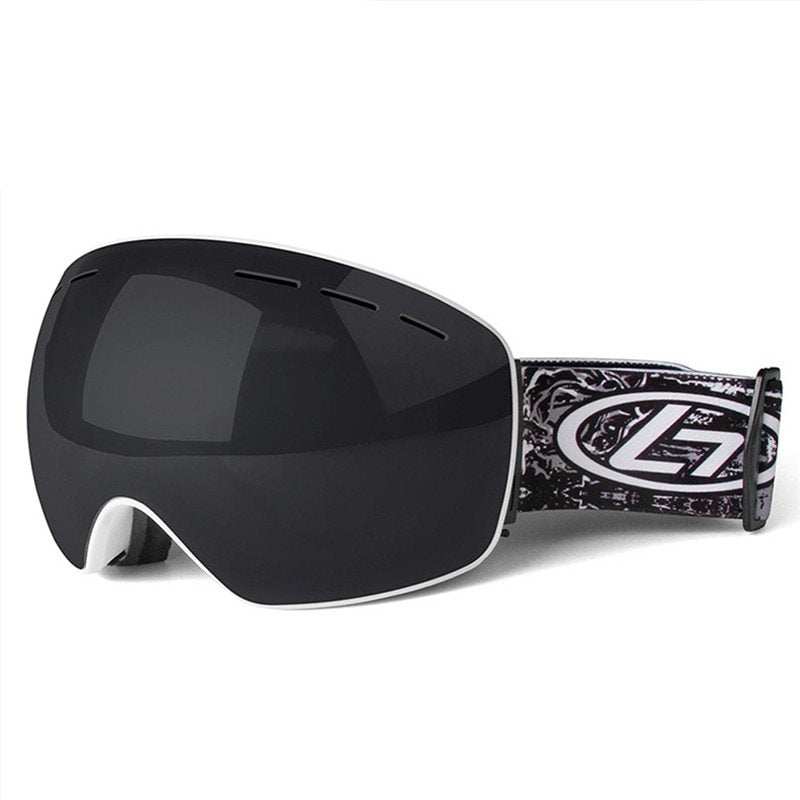 UV proof ski goggles with TPU frame and polycarbonate lens for skiing and snowboarding.