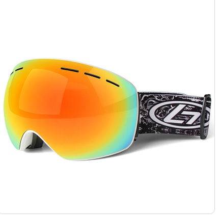 UV proof ski goggles with TPU and polycarbonate lens for skiing and snowboarding.